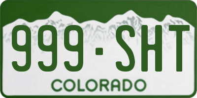 CO license plate 999SHT