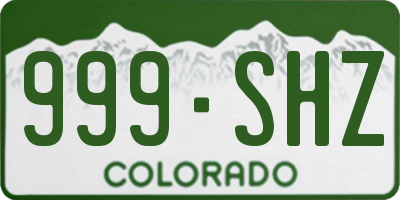 CO license plate 999SHZ
