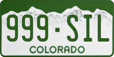 CO license plate 999SIL