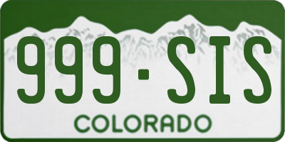 CO license plate 999SIS