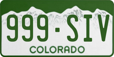 CO license plate 999SIV