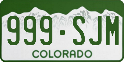 CO license plate 999SJM