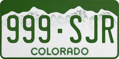 CO license plate 999SJR