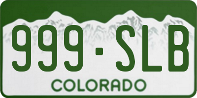 CO license plate 999SLB