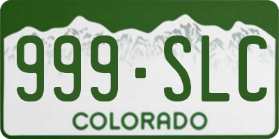 CO license plate 999SLC