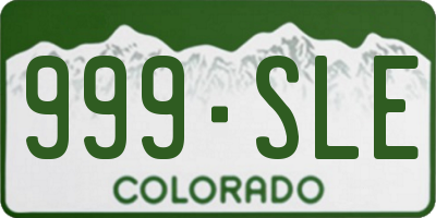 CO license plate 999SLE