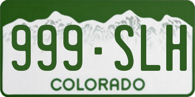 CO license plate 999SLH