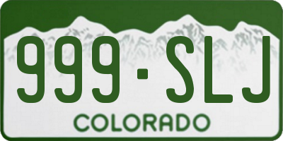 CO license plate 999SLJ