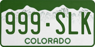 CO license plate 999SLK