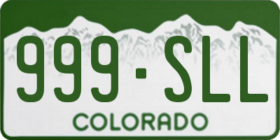 CO license plate 999SLL