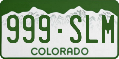 CO license plate 999SLM