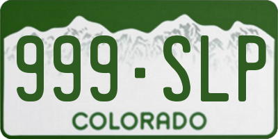 CO license plate 999SLP