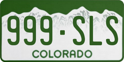 CO license plate 999SLS