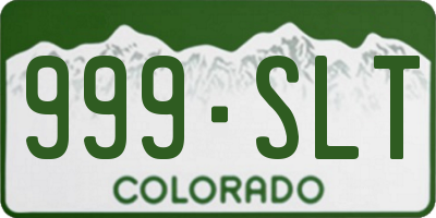 CO license plate 999SLT