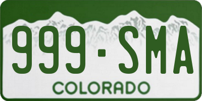 CO license plate 999SMA