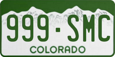 CO license plate 999SMC