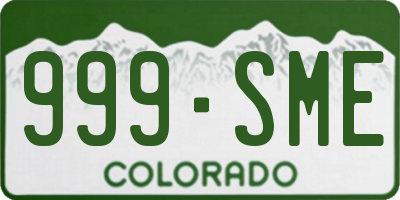 CO license plate 999SME