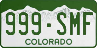 CO license plate 999SMF