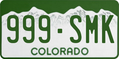 CO license plate 999SMK