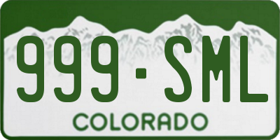 CO license plate 999SML