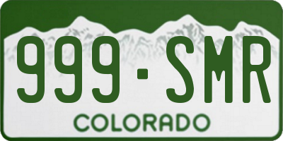 CO license plate 999SMR