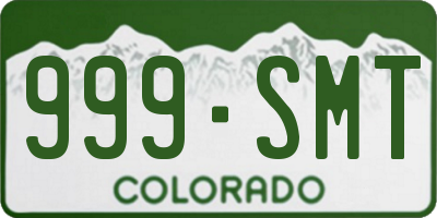 CO license plate 999SMT