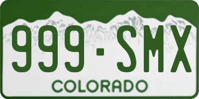 CO license plate 999SMX