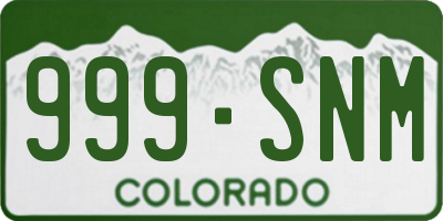 CO license plate 999SNM