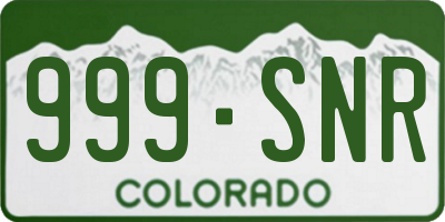 CO license plate 999SNR