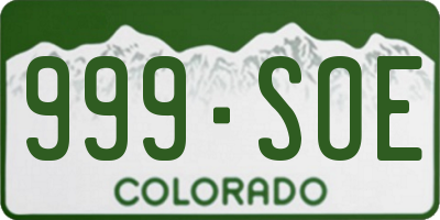 CO license plate 999SOE