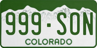 CO license plate 999SON