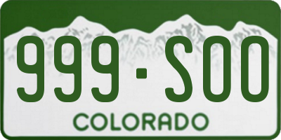 CO license plate 999SOO