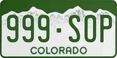 CO license plate 999SOP