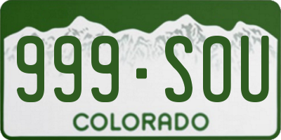 CO license plate 999SOU