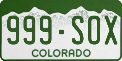 CO license plate 999SOX
