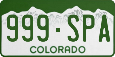 CO license plate 999SPA