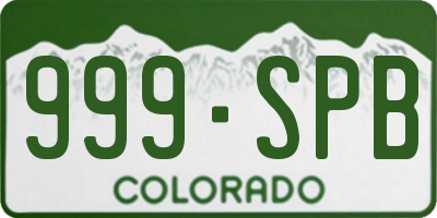 CO license plate 999SPB