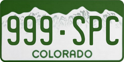 CO license plate 999SPC