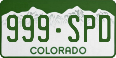 CO license plate 999SPD
