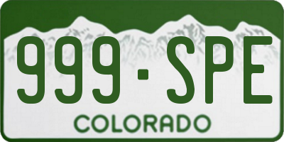 CO license plate 999SPE