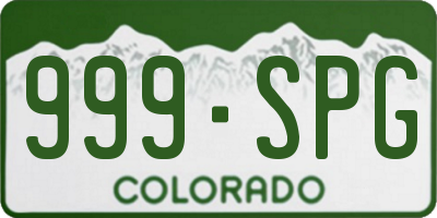CO license plate 999SPG