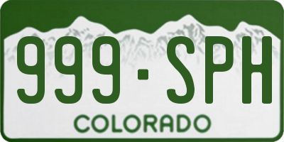 CO license plate 999SPH