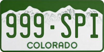 CO license plate 999SPI