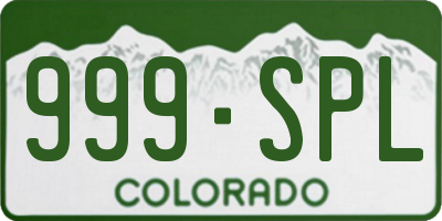 CO license plate 999SPL