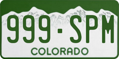 CO license plate 999SPM