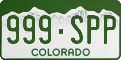 CO license plate 999SPP