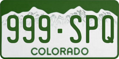 CO license plate 999SPQ