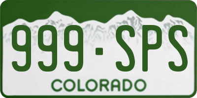 CO license plate 999SPS