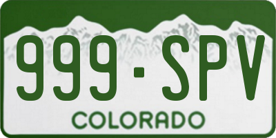 CO license plate 999SPV