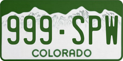 CO license plate 999SPW